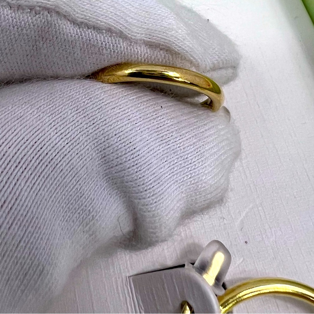 MÍA FIORE, 2 HOOP EARRINGS, STERLING SILVER, 18KT GOLD PLATED, 2 DIFFERENT SIZES - Picture 9 of 16
